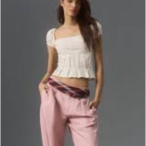 Anthropologie White Puff Sleeve Blouse - Picture 8 of 8